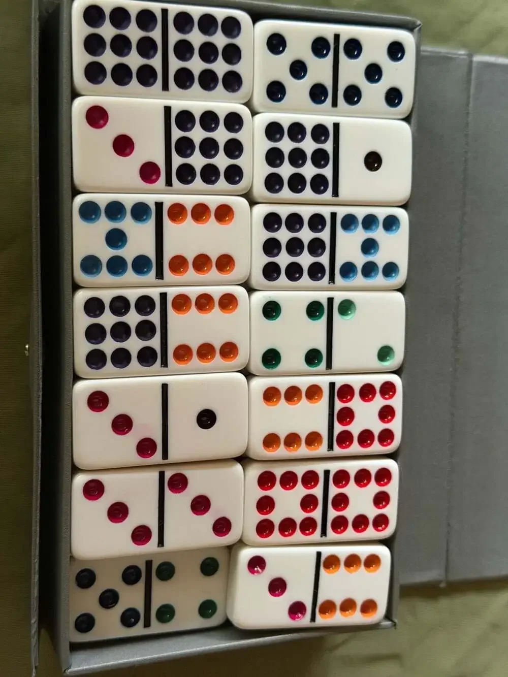 Cardinal Double Nine Jumbo Color Dot Dominoes Premier Edition No. 511C w case
